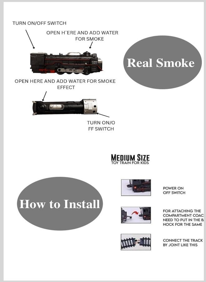 Braintastic مجموعة ألعاب قطار الدخان من براينتاستيك مع الصوت والموسيقى (قطار سكة حديد 21 قطعة) - Image 4